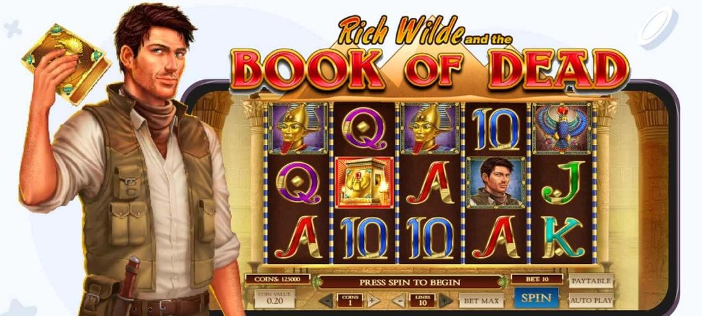 Book of Dead game screen, a high volatility slot often tied to free spins