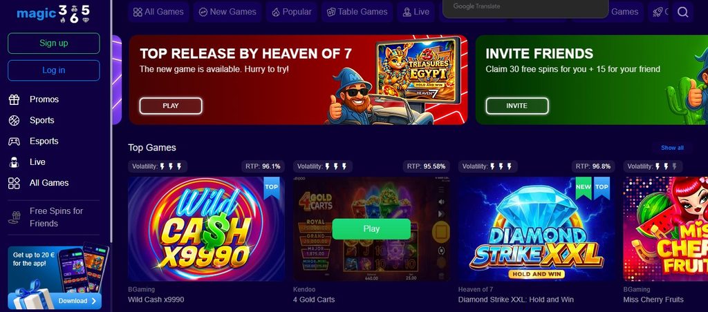 magic365 promotion showing Panda Fortune Rush free spins